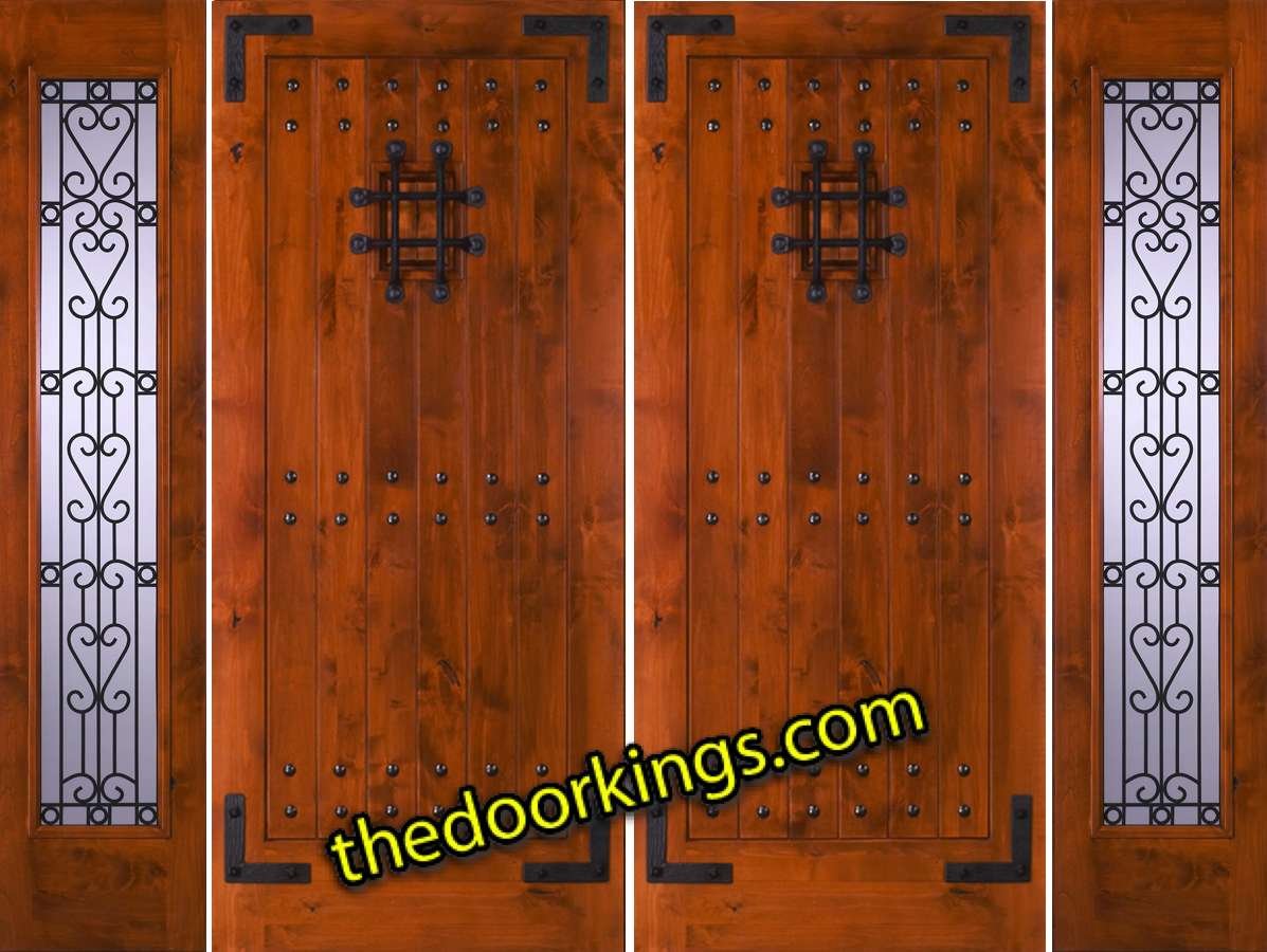 sw70 knotty alder double door with chateau sidelites